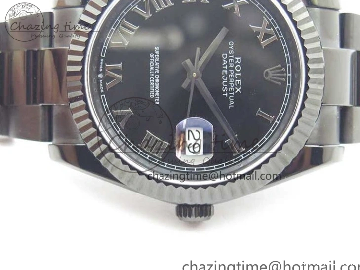 Best AAA Replica Sites Best Edition All DateJust Dial 41 Black Bracelet Markers PVD ModernLook A Roman PVD Oyster Black VRF 2793 on 0119